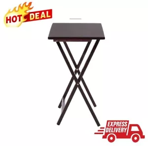 Indoor Folding TV Tray Table Set Pack of 2, Walnut Finish, Lightweight Versatile - Picture 1 of 6