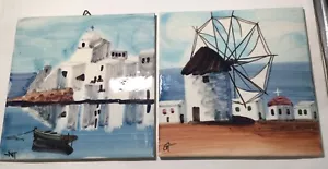Piastrelle Arte Grecia Set 4 Trivetti da Paesaggio Marittimi - Foto 1 di 8