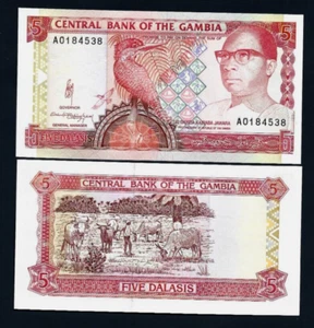 Gambia 5 DALASI P-12 A 1991 x 100 Pcs lot BUNDLE UNC Rare Sign 10 Gambian NOTE - Picture 1 of 6