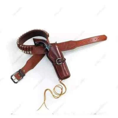 Gun Holster Belt Leather Revolver Pistol Tooled .22 .35/357 .44/45 Cal Western - Image 1 of 4