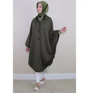 Poncho con capucha para mujer Puane Islamic 9022 verde (talla única) - Imagen 1 de 6