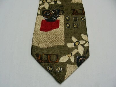 СТРУКТУРА - ЦВЕТОЧНЫЙ ПРИНТ - ВИНТАЖНЫЙ - СДЕЛАНО В США - 100% шелк галстук! - Изображение 1 из 4