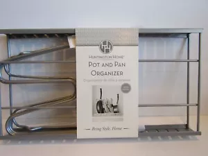 Huntington Home POT AND PAN Metal ORGANIZER 5 Dividers Satin Nickel 15"X 8" X10" - Picture 1 of 5