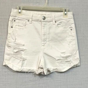 Pantaloncini jeans American Eagle elasticizzati da donna taglia 6 usati in ottime condizioni, bianchi - Foto 1 di 6