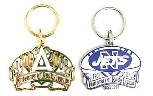 NEWTOWN JETS WITH ARL SET OF 2 NRL CENTENARY 1908-2008 KEY RINGS KEYRING - Picture 1 of 1