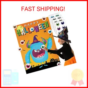Pin The Eye on The Monster Game Pin The Game Halloween Halloween Preschool Games - Picture 1 of 2