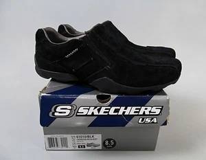 Skechers Genesis-Reguest Mens 8.5 Black Nubuck Loafers Slip On 61010 New NIB - Picture 1 of 9