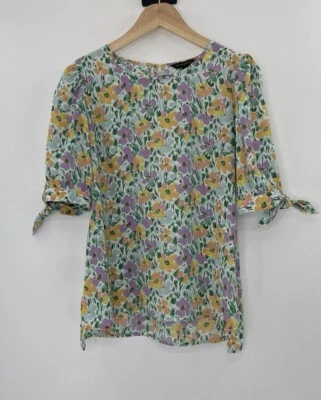 Blusa de gasa Banana Republic floral con mangas abullonadas talla pequeña Boho Ofc para mujer Foto 1 de 4