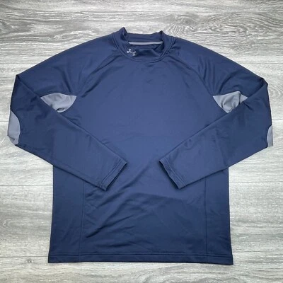 Under Armour Compression Shirt Mens XL Navy Gray Mock Base Layer Baseball Skin - Image 1 of 4