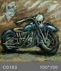 Vintage Harley Davidson Bike Motorcycle 3 Dimensional Oil Painting Canvas GIFT