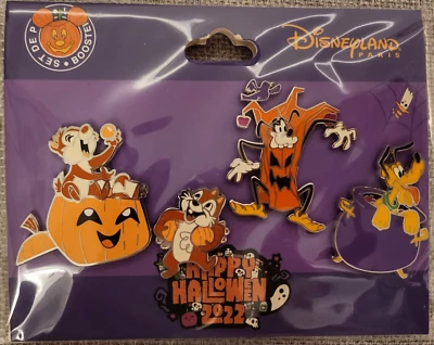 Chip Dale Goofy Pluto Halloween Series Disney París DLRP DLP Septiembre 2022 Juego de 4 Pines Foto 1 de 3