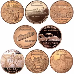 Civil War Serie 1 Unze 0,999 reines Kupfer BU Runde(n) ~ 7 Designs - Bild 1 von 22