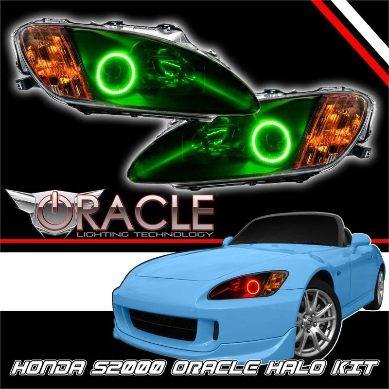 2000-2009 JDM Honda S2K S2000 AP1 AP2 ORACLE GREEN LED SMD Halo Kit 2 Rings  - Image 1 of 1