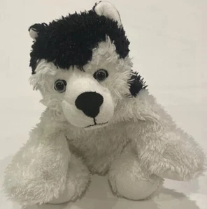 HUSKY DOG Stuffed Animal House Canada White Black Plush Soft Toy Blue Eyes - Picture 1 of 8