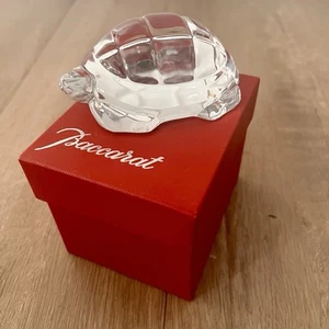 Baccarat France Crystal Heritage Turtle Figurine Paperweight MSRP $610 With Box - Picture 1 of 8