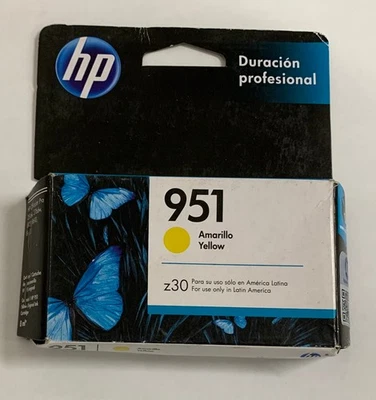 Genuine HP 951 Yellow Ink Cartridge, CN052AL, Z30, use only Latin America, exp. - Image 1 of 2