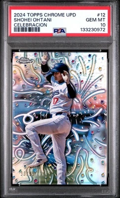 Shohei Ohtani 2024 Topps Chrome Update #CELE-12 Celebracion 30/99 PSA 10 - Image 1 of 3