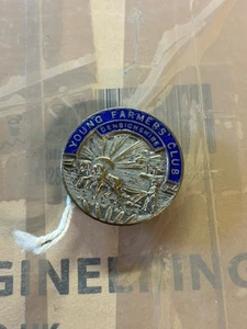 young farmers club badge Denbighshire Rare Piece Enamel Curios Item Unusual 9z - Bild 1 von 2