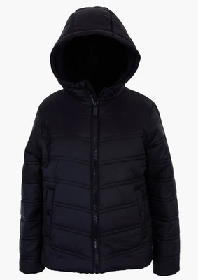 Michael Kors Kids' Plush Lined Hooded Puffer Jacket Black Size 10/12 NWT - Image 1 of 4