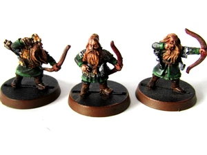 A17 WARHAMMER LOTR / MIDDLE EARTH - MORIA DWARF BOWMEN X 3 PAINTED METAL - Picture 1 of 3