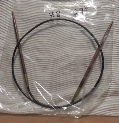 Vintage Rosewood Circular Knitting Needle By Pony  Size US 8 - Image 1 of 3