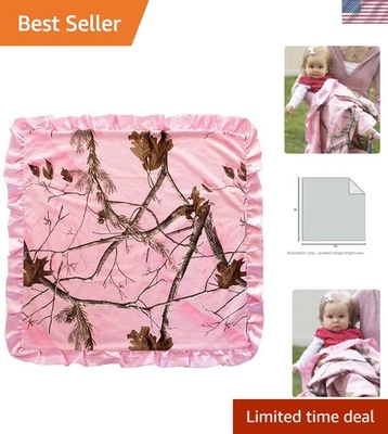 Cálida manta de bebé Realtree camuflada de peso pesado - lavable a máquina, rosa 34" Foto 1 de 4