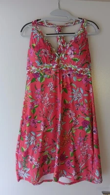 Tommy Bahama Hslter Neck Floral Beach Dress Size L - image 1 of 4