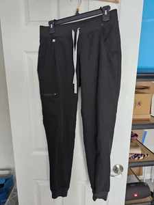Pantaloni medici Figs Joggers donna piccoli neri scrub con coulisse - Foto 1 di 3