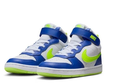 Nike Little Kid Court Borough Mid 2 Tenis Niños Talla 9C Blanco Azul Verde Foto 1 de 4