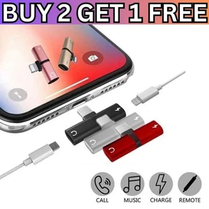 Adattatore Doppio 2 in 1 Caricabatteria Audio Sdoppiatore Cuffie AUX 8 Pin iPhone MODELLI NUOVO - Foto 1 di 8
