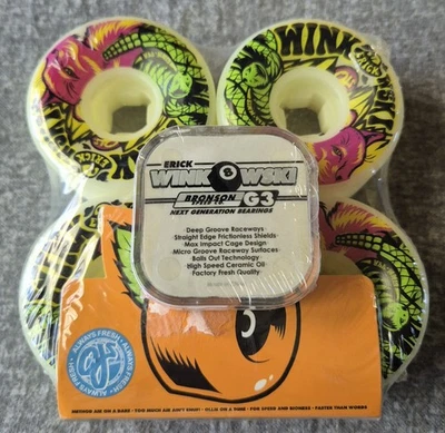 61mm 99a Winkowski Mountain Trip Wheels + Bronson Bearings Skateboard Santa Cruz - image 1 of 4