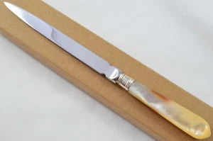 Sheffield Silver Ferruled Ladies' Mother of Pearl Handled Letter Opener 1922 - Picture 1 of 6