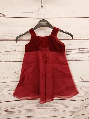 Monção - Bebês Meninas - Vestido Vermelho/Borgonha - Idade 12-18 Meses - *Com etiquetas* - Imagem 1 de 4