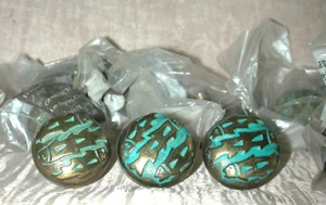 Lot 20 Tribal Fish Belwith P374 Brass Finish Cabinet Knobs 1 1/4" NEW Made USA - Picture 1 of 5