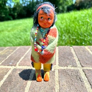 Vintage Art Native American Multicolor Skookum Bully Good Indian Doll 7 in Tall - Picture 1 of 10