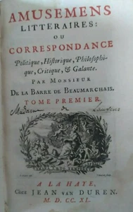 Il Palo Beaumarchais Piaceri Letterari 3 Vol. Lettera - 1740 Eo 33 - Foto 1 di 7