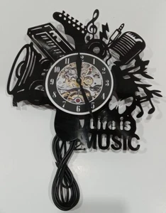 Life is Music Vinyl Record Wall Clock With Backlight Decor Gift for any occasion - Picture 1 of 8