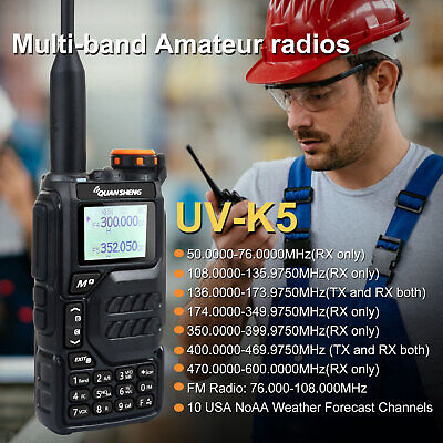 Quansheng UV-K5 RICETRASMETTITORE PORTATILE VHF UHF RX 50-600 MHZ AIRBAND • 54.99€