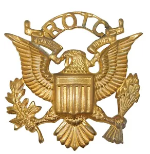 WWII US Army ROTC Reserve Officer Visor Cap Hat Badge Insignia CA2 - Picture 1 of 2