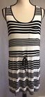Olive & Oak Size Small Summer Dress Black&White Striped Drawstring Waist Pocket