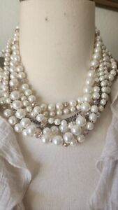 Vintage Betsey Johnson Pearl Choker Necklace 18in ESTATE