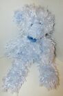 Proud Toy plush blue shaggy fur teddy bear w/ bow floppy 
