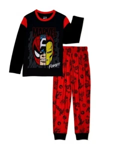 NWT 2-Piece Boys Size 8 Marvel Comics Cartoon Long Sleeve Pajama Sleep Pajamas - Picture 1 of 3