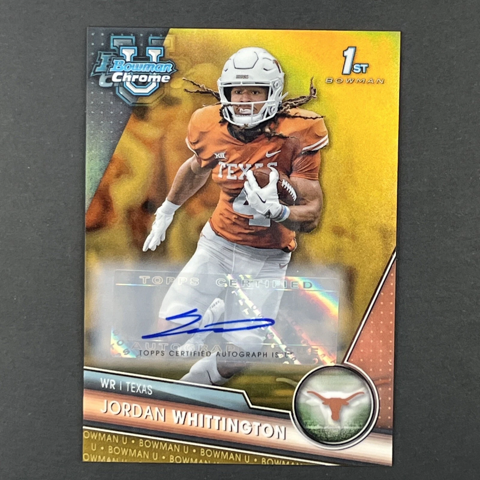 2023 Bowman U Chrome Jordan Whittington 1st Gold Refractor Auto  43/50 #192!!!