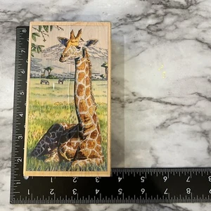 Stamps Happen Dylan Scott Pierce #90420 Solemnity Giraffe Rubber Stamp 6.5x3.5 - Picture 1 of 4