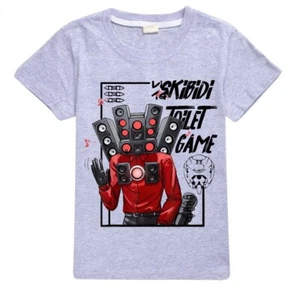 Skibidi Toilet Fashion 100% Cotton T-shirt for 5-13 Year Old Boys T-shirt - Picture 1 of 24