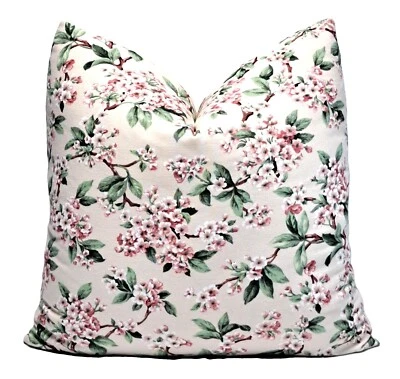Cherry Blossom Floral 18" or 20" Square Decorative Throw Pillow Cover - Image 1 of 4