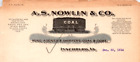 1914 A S Nowlin Coal Mine Agents Shippers Coal & Coke Billhead Lynchburg Va K440