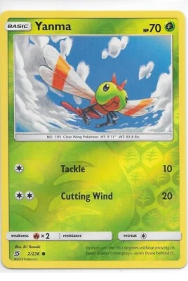 YANMA  2/236 S&M Unified Minds Reverse Holo Pokemon Card   MINT - Image 1 of 2