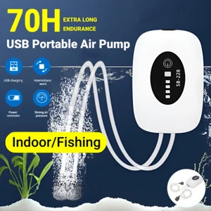 USB Rechargeable Portable Fish Oxygen Pump Silent Battery Aerator Dual-purpose - Picture 1 of 13